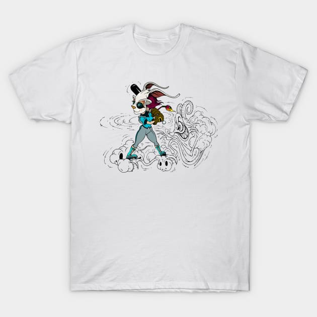 SKATING BLOODY RABBIT 07 T-Shirt by roombirth